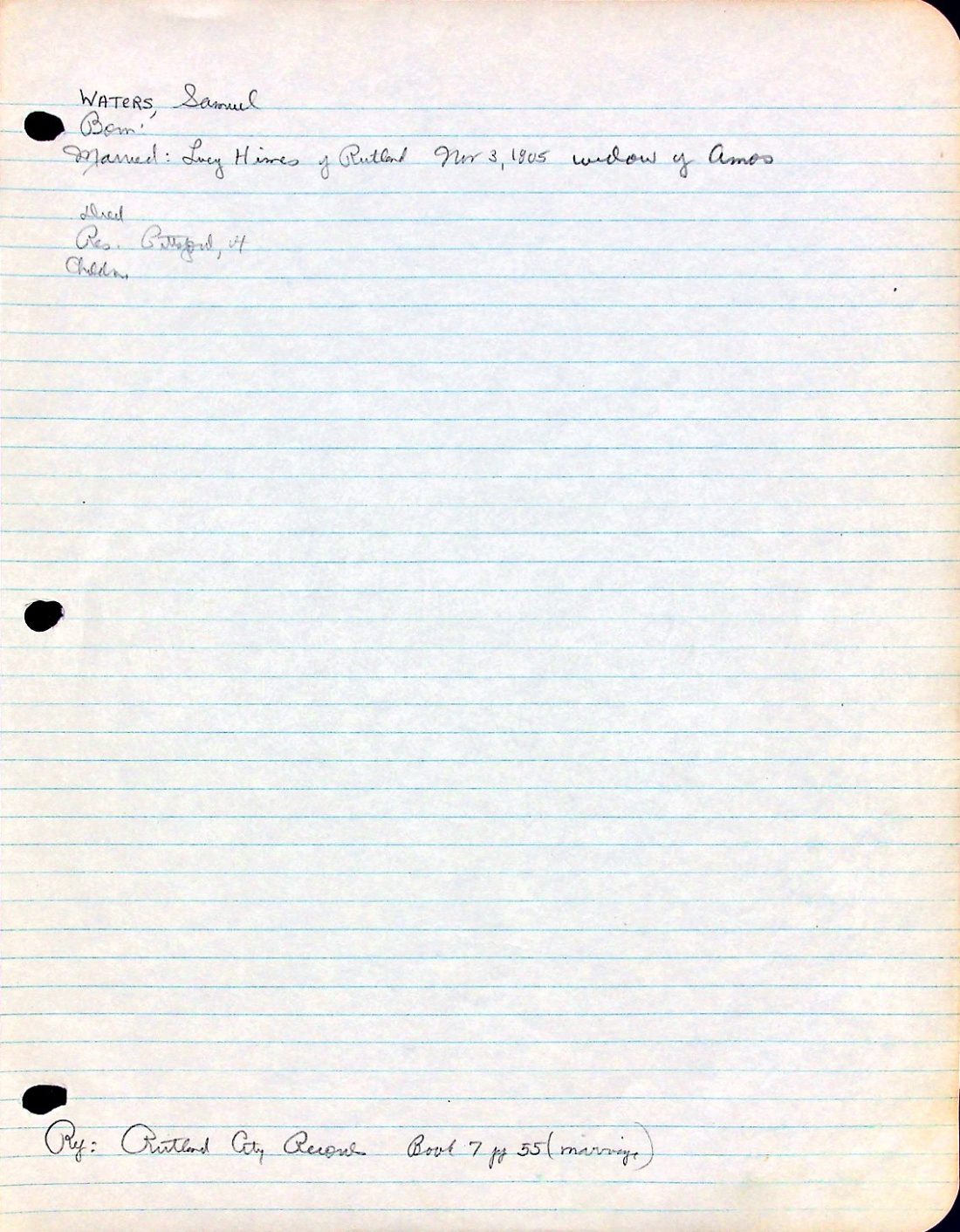WATERS, Samuel (n.d.) HIMES